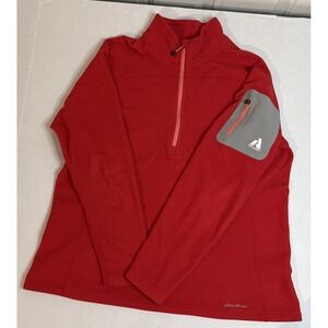 Eddie Bauer Ascent Womens 2X Polartec Red 1/2 Zip Fleece